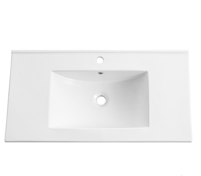 Fresca Allier 36" White Ceramic Rectangular Bathroom Sink with Overflow