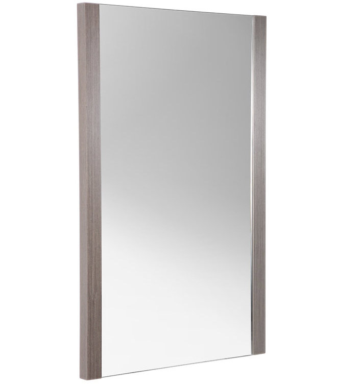 Gray Oak Rectangular Frameless Bathroom Vanity Mirror
