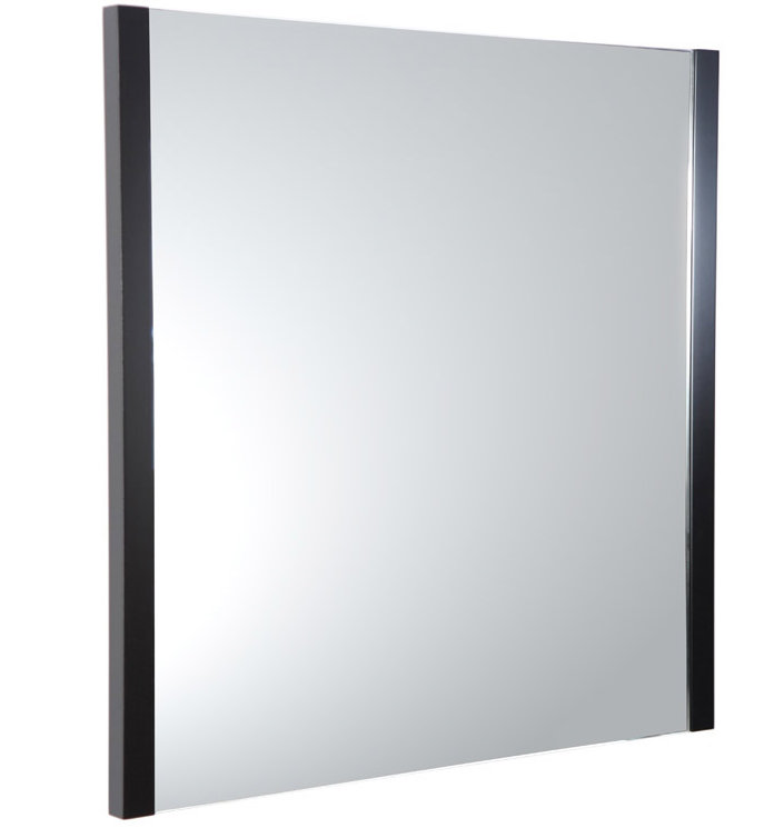 Espresso Wood Framed Square Bathroom Vanity Mirror