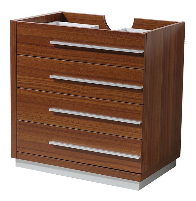 Teak 30" Modern Engineered Wood Bathroom Vanity Base