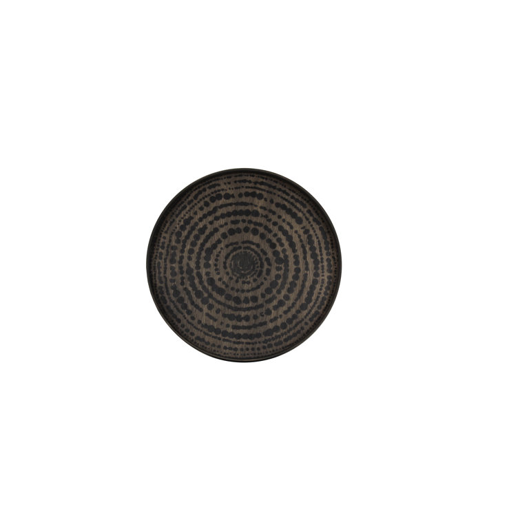 Tribal Quest 19-Inch Black and Brown Wooden Tray