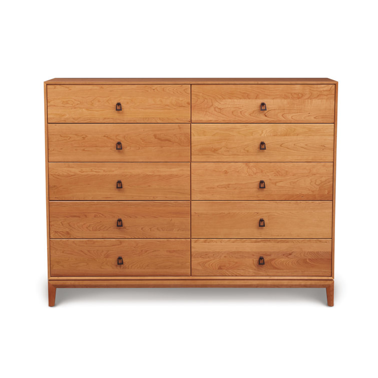 Mansfield Natural Cherry 10-Drawer Double Dresser with Soft Close