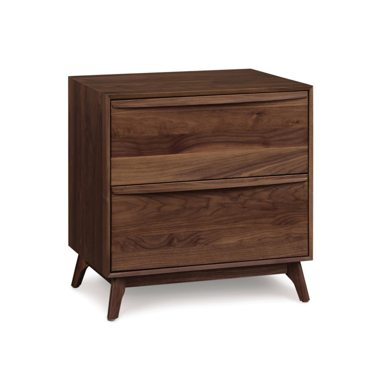 Walnut Vertical 2-Drawer Solid Wood File Cabinet