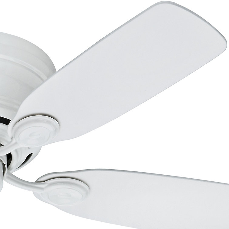 Sleek 42" White and Light Wood Low Profile Indoor Ceiling Fan