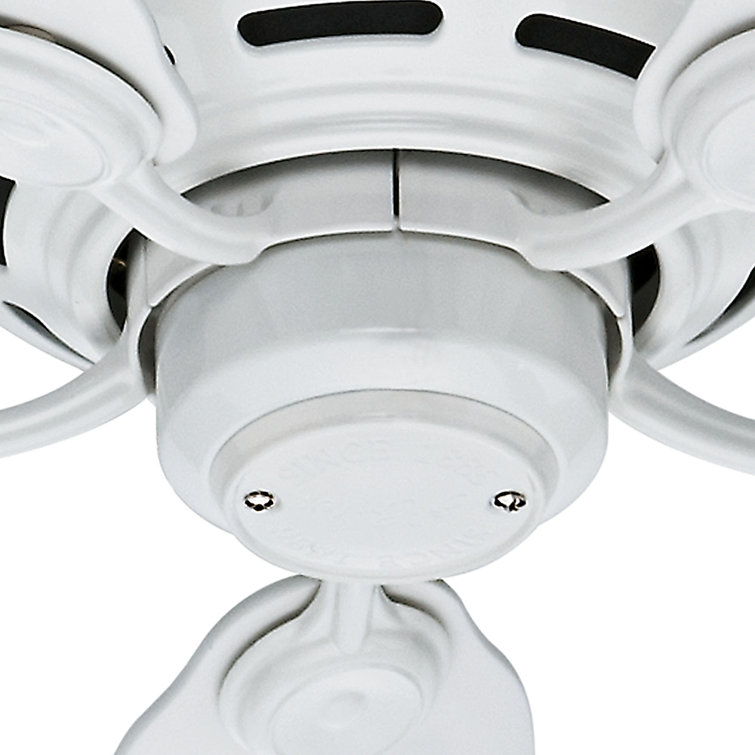 Sleek 42" White and Light Wood Low Profile Indoor Ceiling Fan