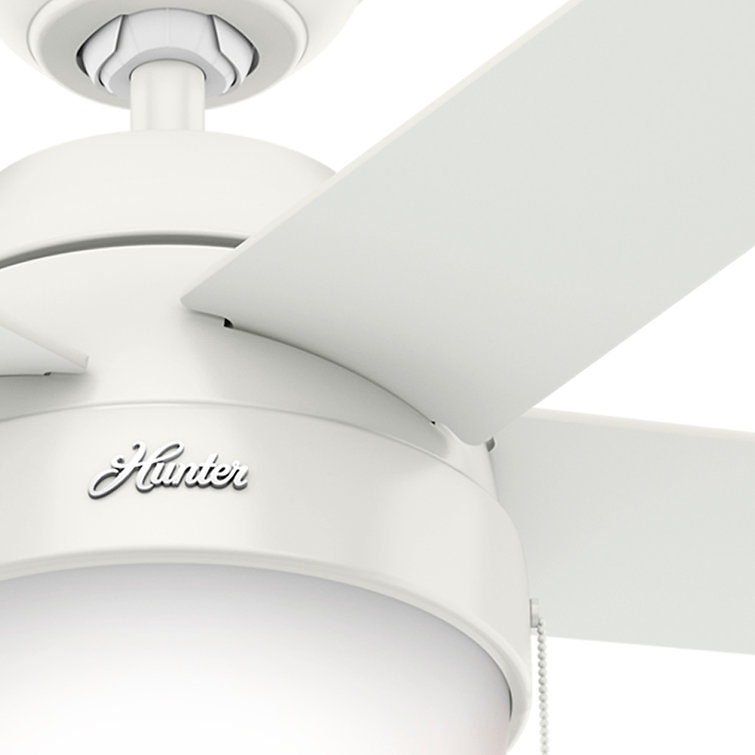 46" Fresh White and Natural Wood Ceiling Fan with LED Light