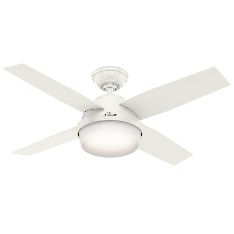 Dempsey 44" Fresh White LED Ceiling Fan with Remote and Reversible Blades