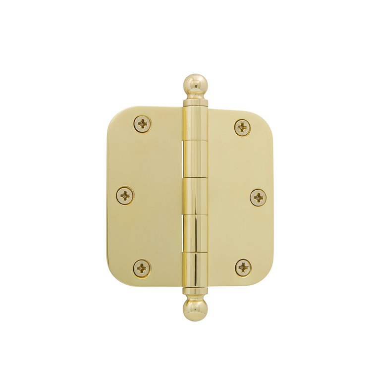 Polished Brass 3.5" Ball Tip Residential Door Hinge