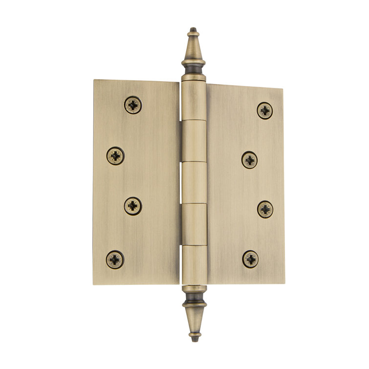 4" Antique Brass Ball-Tip Residential Door Hinge