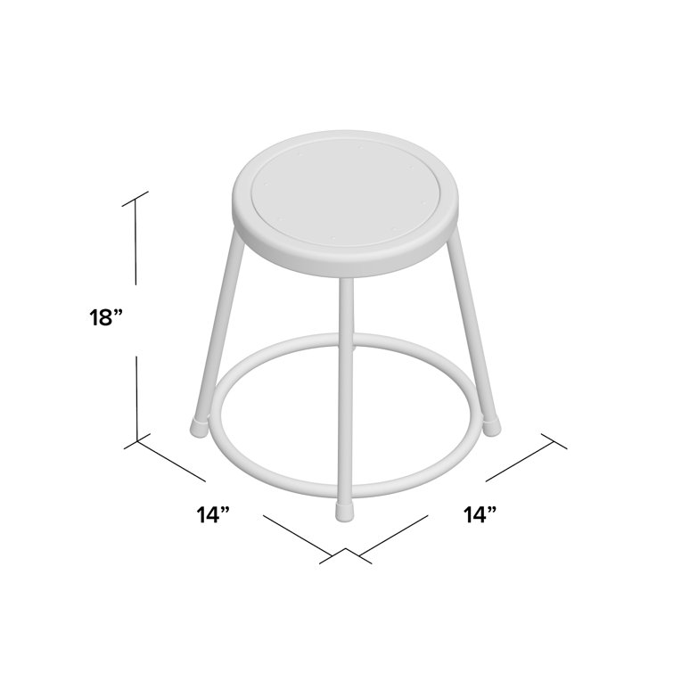 Robust Gray 18" Steel Frame Stool with Warp-Proof Masonite Seat