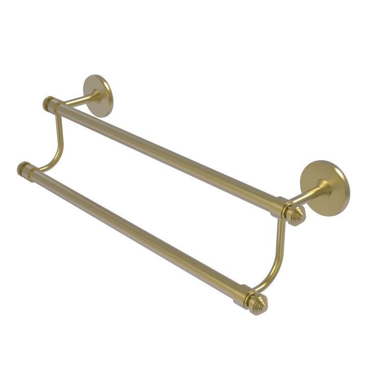 Polished Brass Double Wall Mounted Towel Bar, 18 Inch