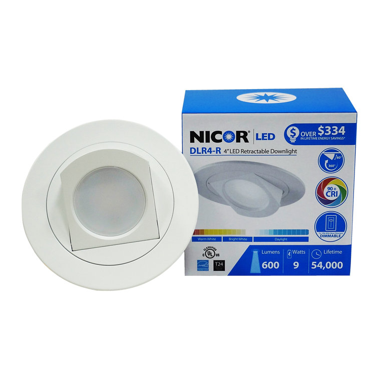 White Aluminum 4'' Dimmable LED Recessed Downlight Kit