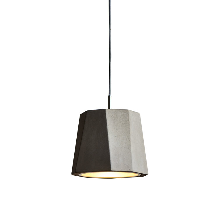 Castle Rock 7.9" Aluminum Drum Pendant with Concrete Shade