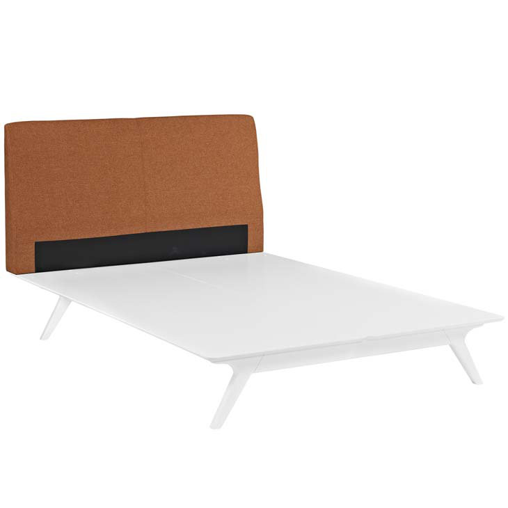 Tracy Full Cappuccino Gray Upholstered Wood Platform Bed
