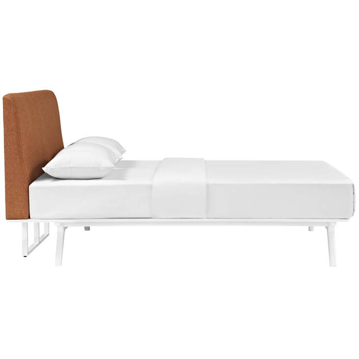 Tracy Full Cappuccino Gray Upholstered Wood Platform Bed