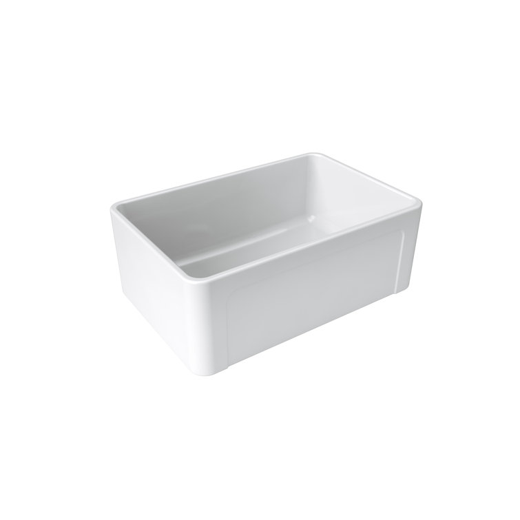 27'' White Fireclay Farmhouse Single Bowl Kitchen Sink