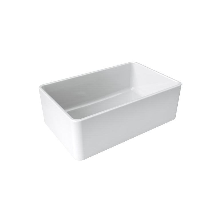 30'' White Fireclay Farmhouse Single Bowl Kitchen Sink