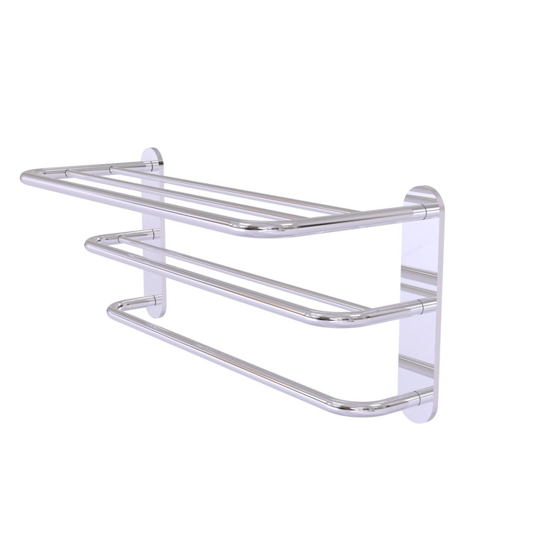 Polished Chrome Wall Mounted Three Tier Towel Shelf