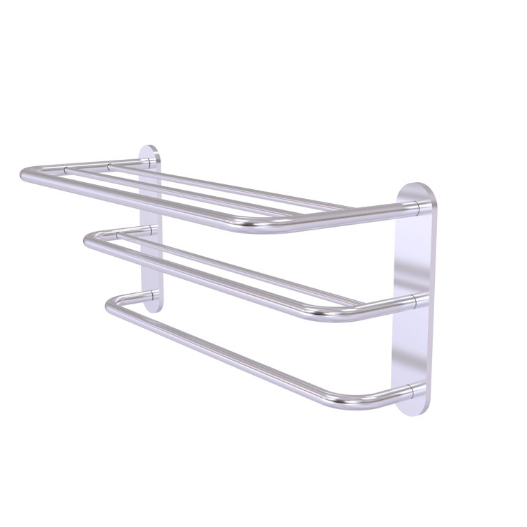 Satin Chrome Three-Tier Wall-Mounted Towel Rack