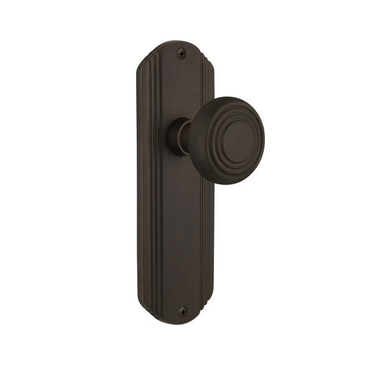Oil-Rubbed Bronze Deco Plate with Deco Door Knob