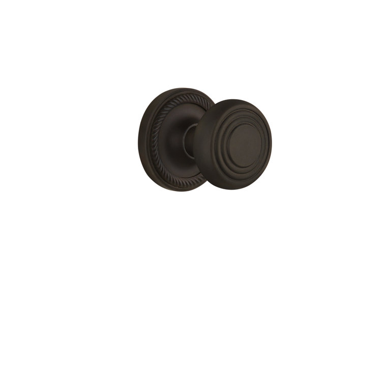 Oil-Rubbed Bronze Rope Rosette Deco Door Knob Set