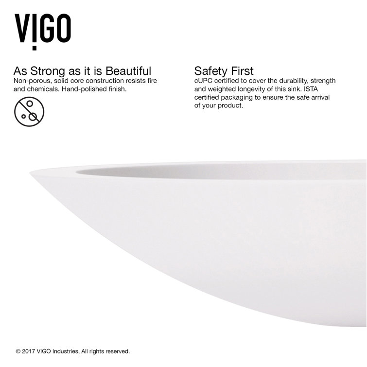 Wisteria 23" White Stone Oval Vessel Sink