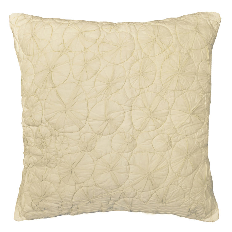 Ivory Embroidered Cotton Euro Pillow Sham