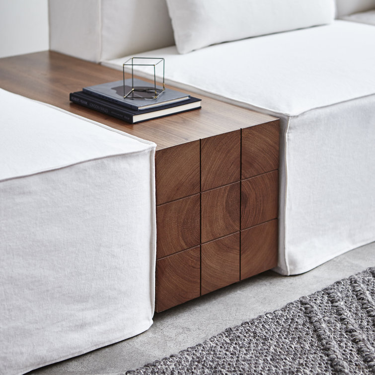 End Grain Grid Pattern Mix Modular Wood Block Table