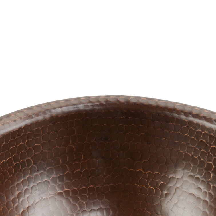 12" Round Hammered Copper Bathroom Sink