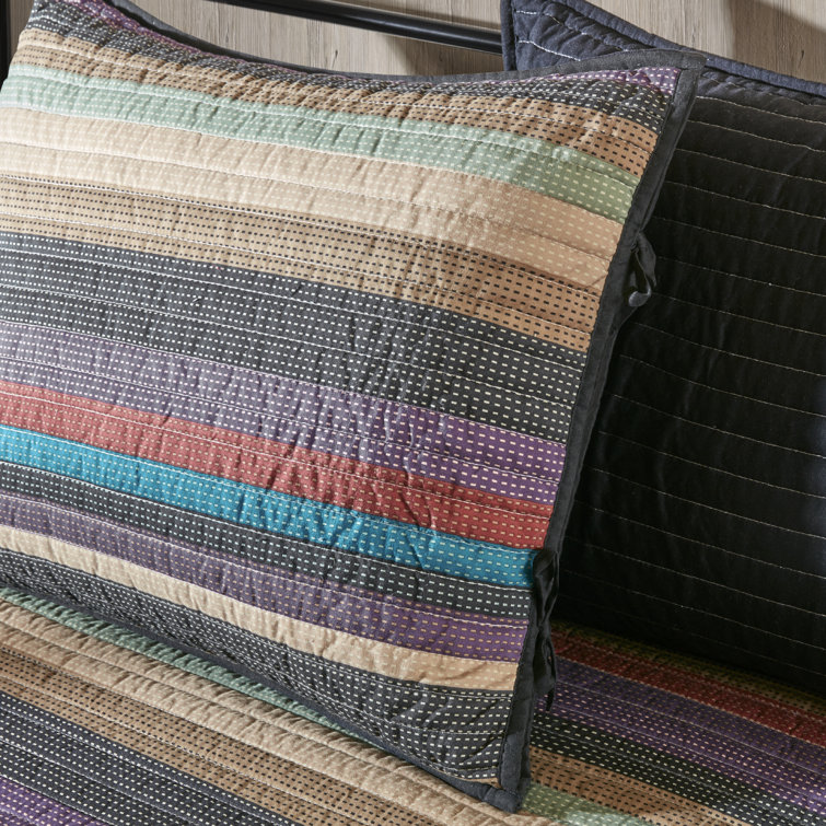 Yosemite Quilted Daybed Cover Set in Purple Teal, 75in x 39in