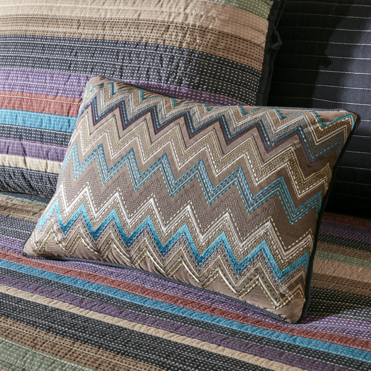 Yosemite Quilted Daybed Cover Set in Purple Teal, 75in x 39in