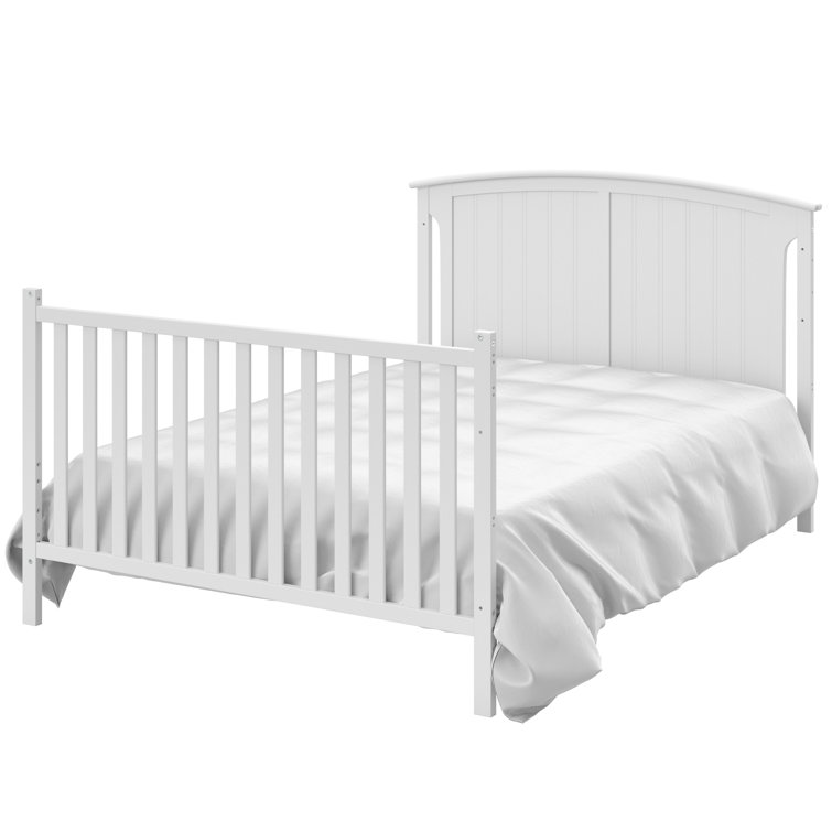 White 4-in-1 Convertible Crib with Changer and Drawer