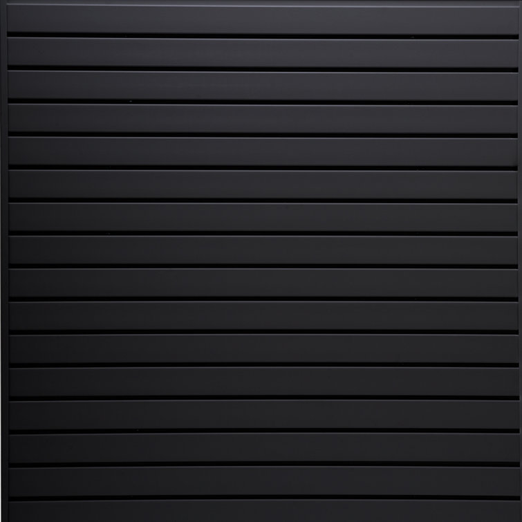 Black Polystyrene 77-Piece Slat Wall Panel Kit for Storage