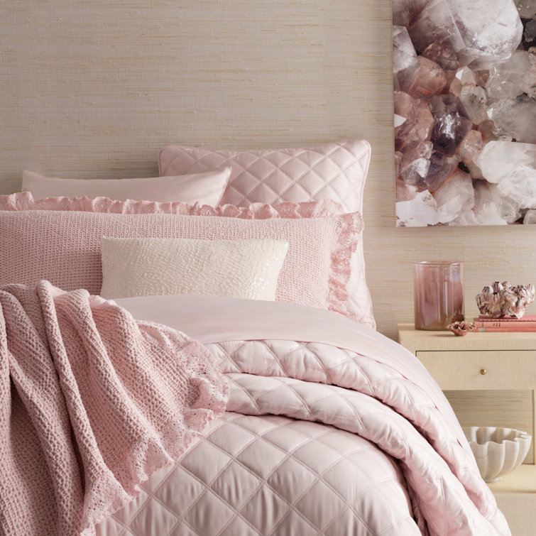King Size Solid Sand Reversible Sateen Quilt Set