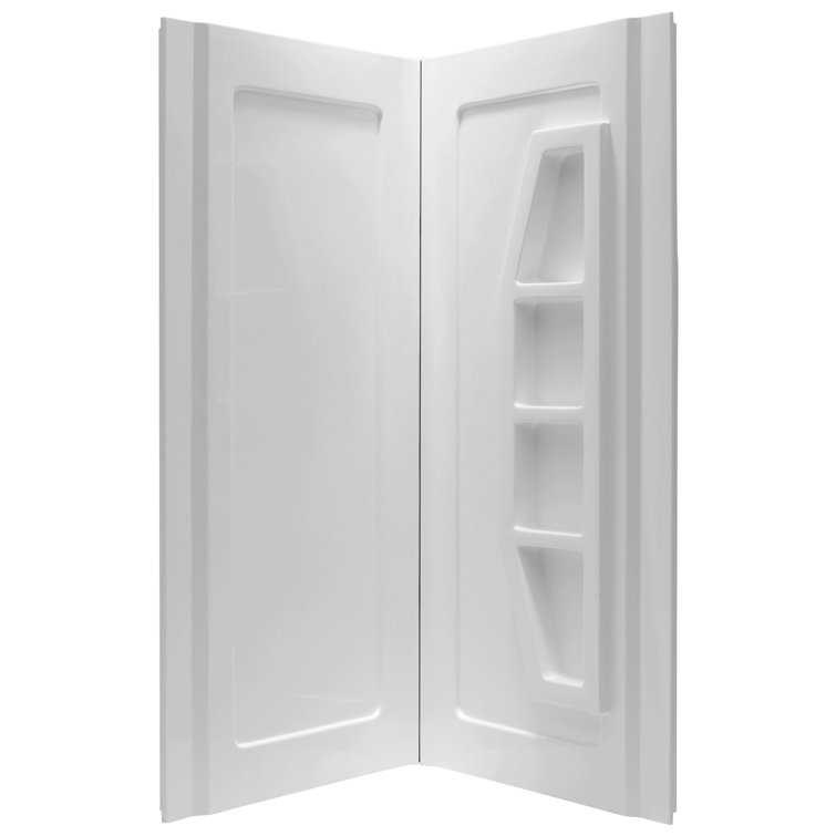 Gradient White Acrylic 74" Two Panel Shower Wall