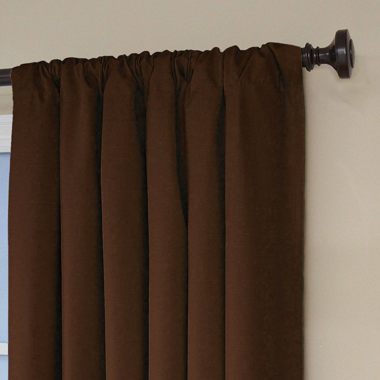 Chocolate Blackout Rod Pocket Curtain Panel, 42" x 84"