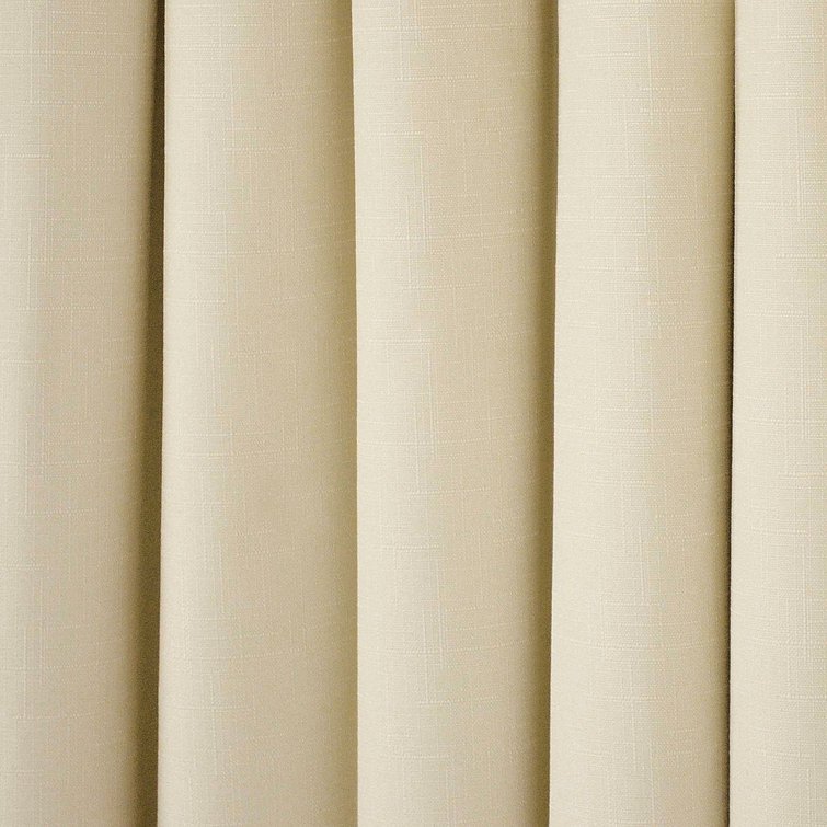 Ivory Polyester Blackout Rod Pocket Curtain Panel