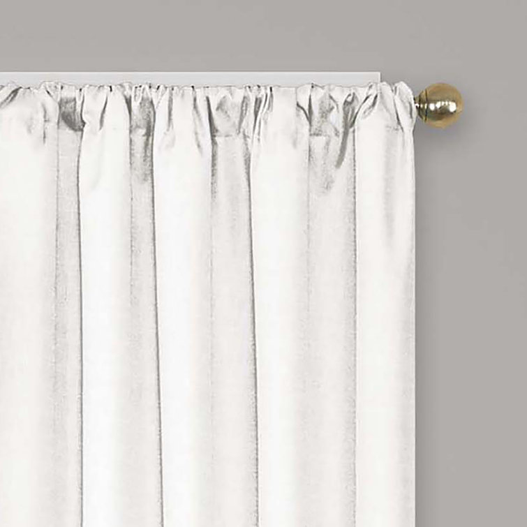 Bouquet Green Puddle Length Blackout Polyester Linen Window Panel