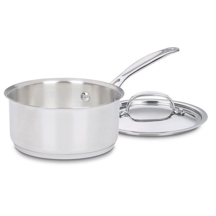 1 Quart Stainless Steel Non-Stick Saucepan with Pour Spout