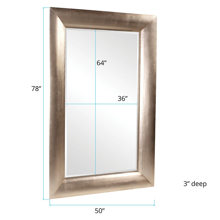 Barron Large Rectangular Silver Leaf Wall Mirror