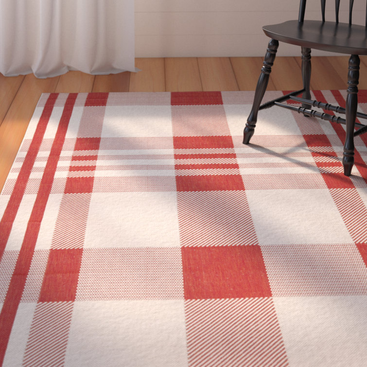 Red Bone 8' x 10' Synthetic Easy-Care Indoor/Outdoor Area Rug