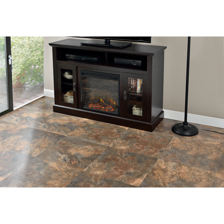 Rustic Copper Slate 18" x 18" Peel and Stick Vinyl Floor Tiles