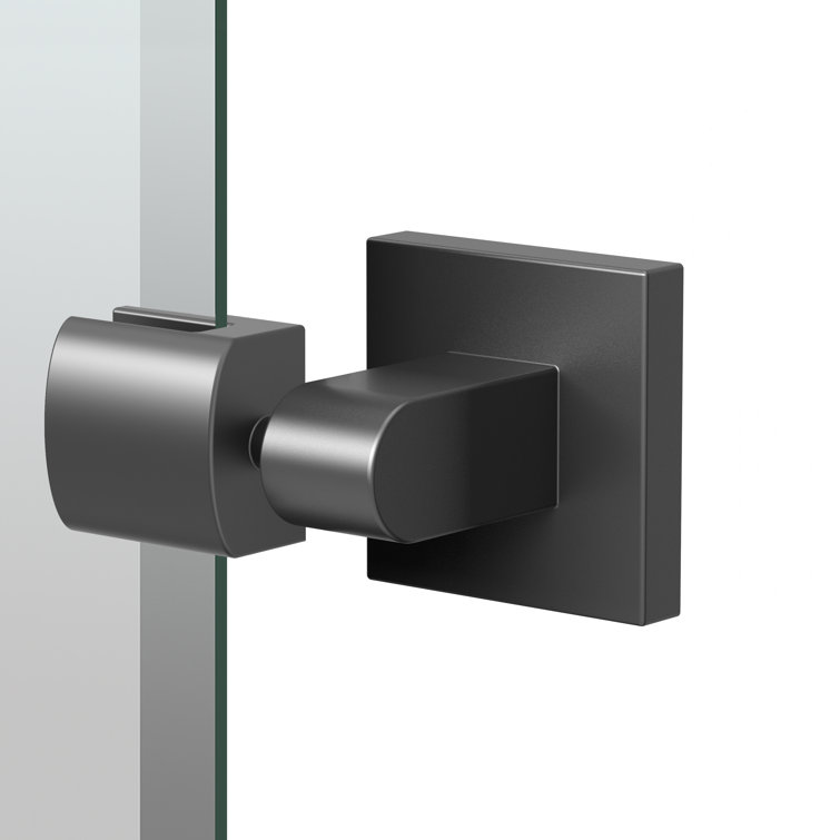Matte Black Frameless Oval Wall Mirror with Metal Brackets