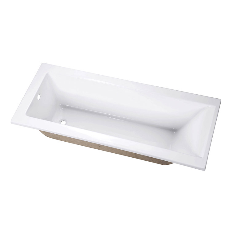 Aqua Eden 67-Inch White Acrylic Rectangular Drop-In Tub