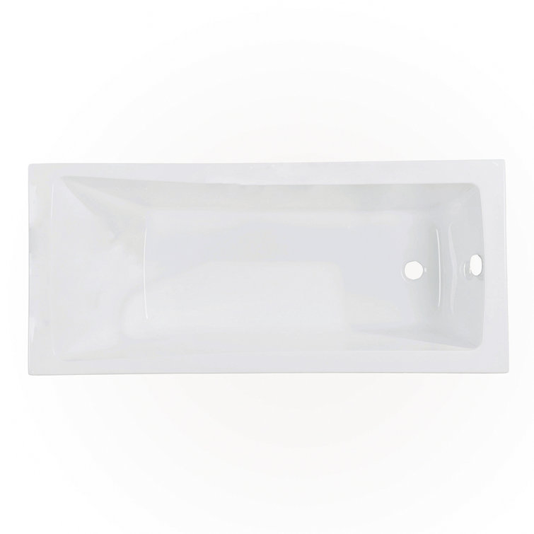 Aqua Eden 59-Inch White Acrylic Rectangular Drop-In Tub with Jets