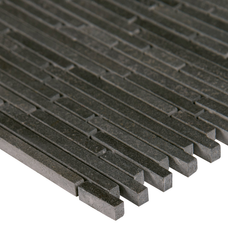 Blue Basalt Bamboo Honed Mosaic Tile Sheet