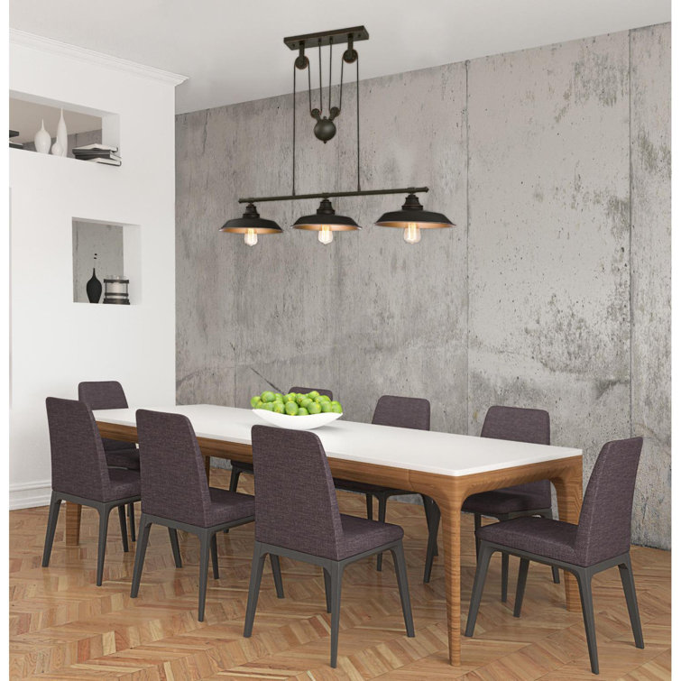 Brushed Nickel 3-Light Industrial Island Pendant