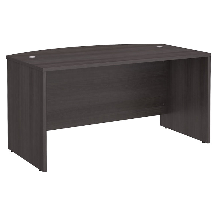 Transitional Storm Gray 72W Home Office Desk with Filing Cabinet