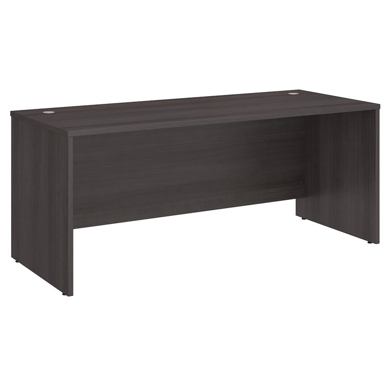 Studio C Transitional Storm Gray Home Office Desk with Filing Cabinet