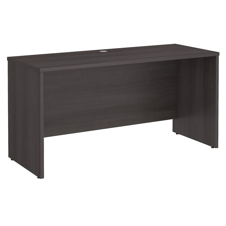 Studio C Transitional Storm Gray Home Office Desk with Filing Cabinet